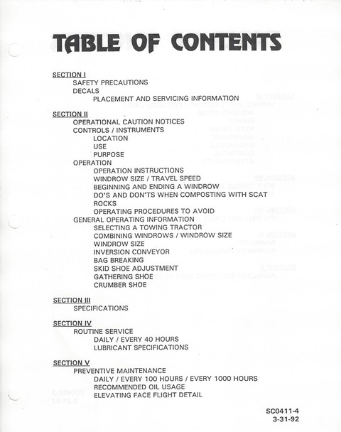 SCAT 481 Compost Turner Manual