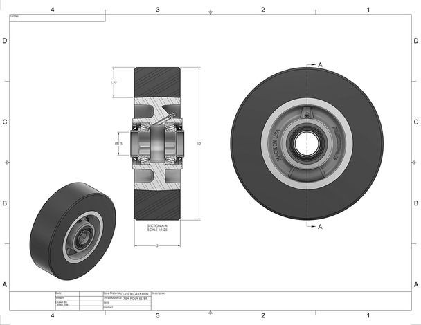 morbark tub support roller2