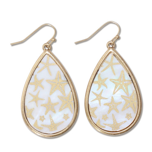 Mother of Pearl Starfish Drop Earrings