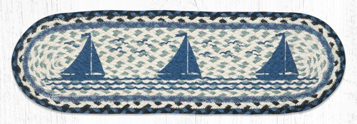 Braided Rug Stair Tread - Sailboat