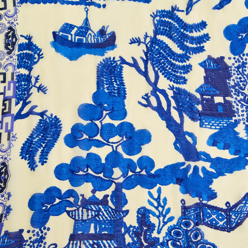 Blue Willow Pattern Scarf