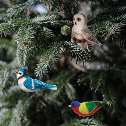 Snowy Owl Wool Ornament