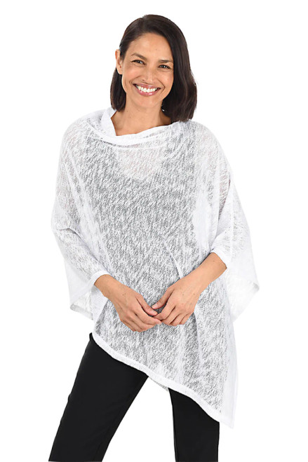 Emily Sheer Poncho - White