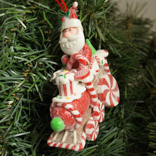 Santa on a Train Ornament