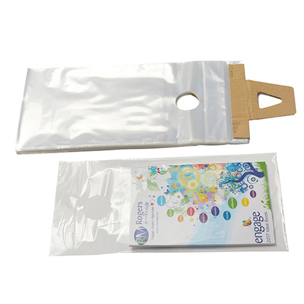 Clear Hanging Literature Bags 1.5" Hang Hole, 1.5 Mil
