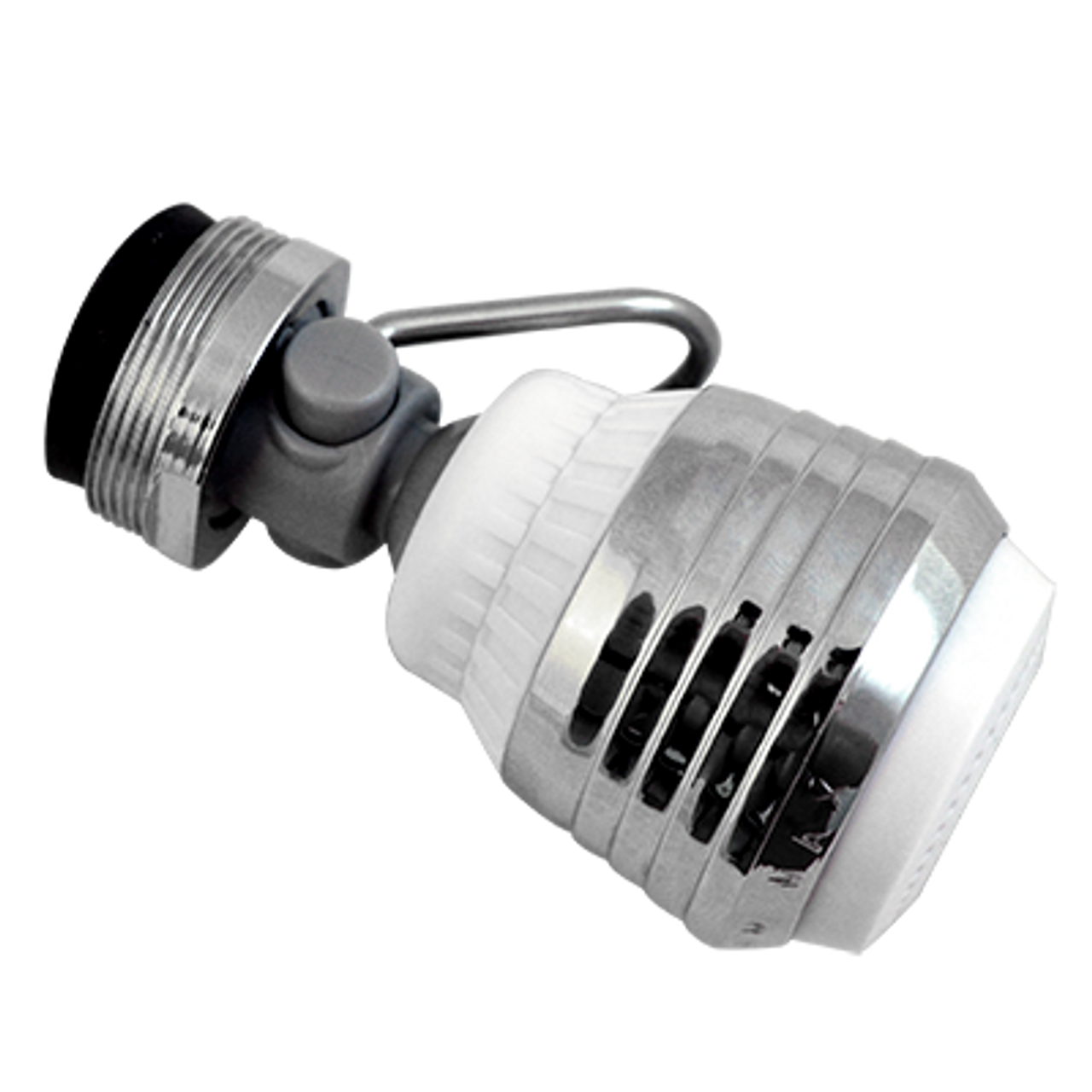 Chrome/White Dual Spray Swivel Kitchen Faucet Aerator with Pause Lever