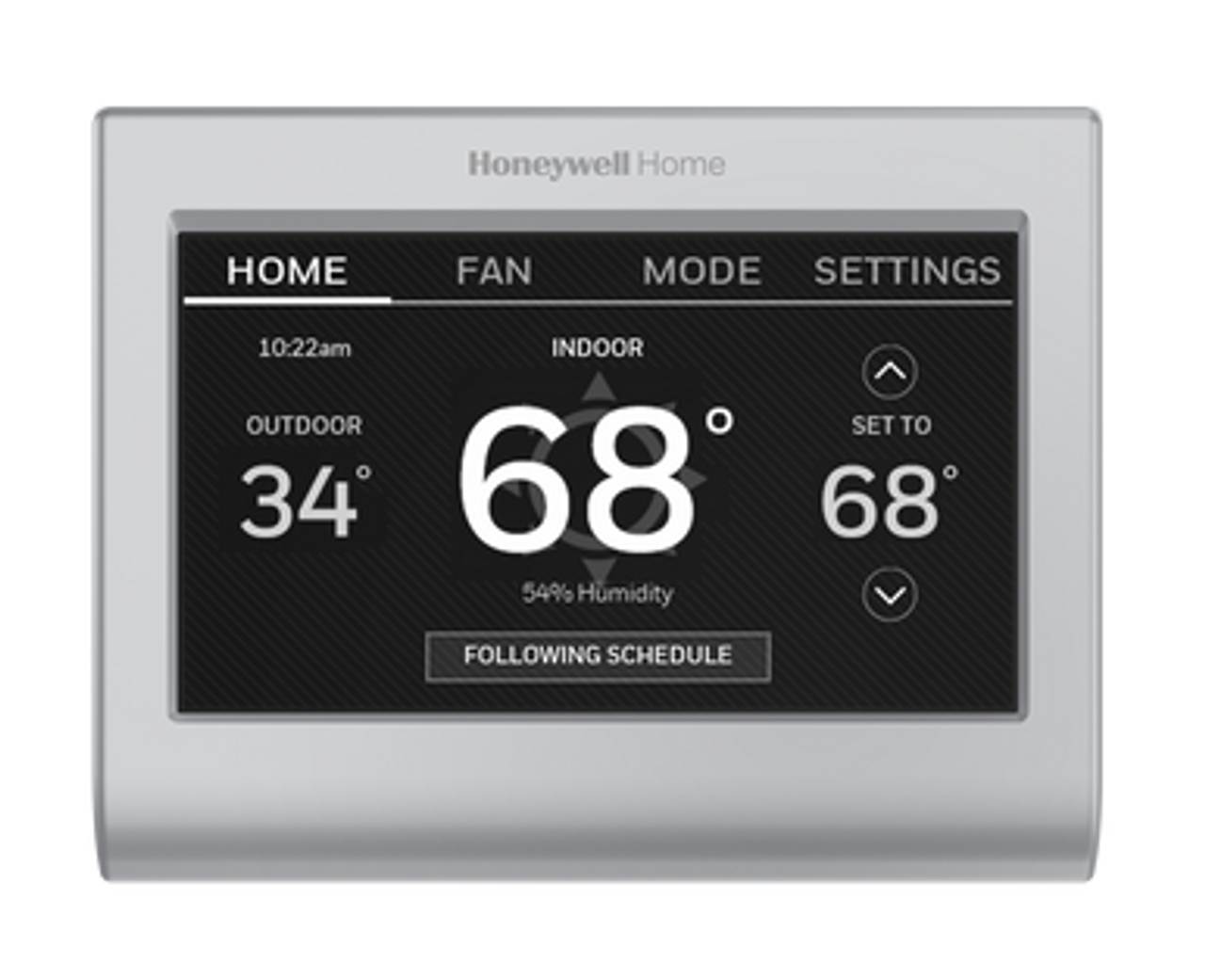 Honeywell thermostat set on 68 degrees heating