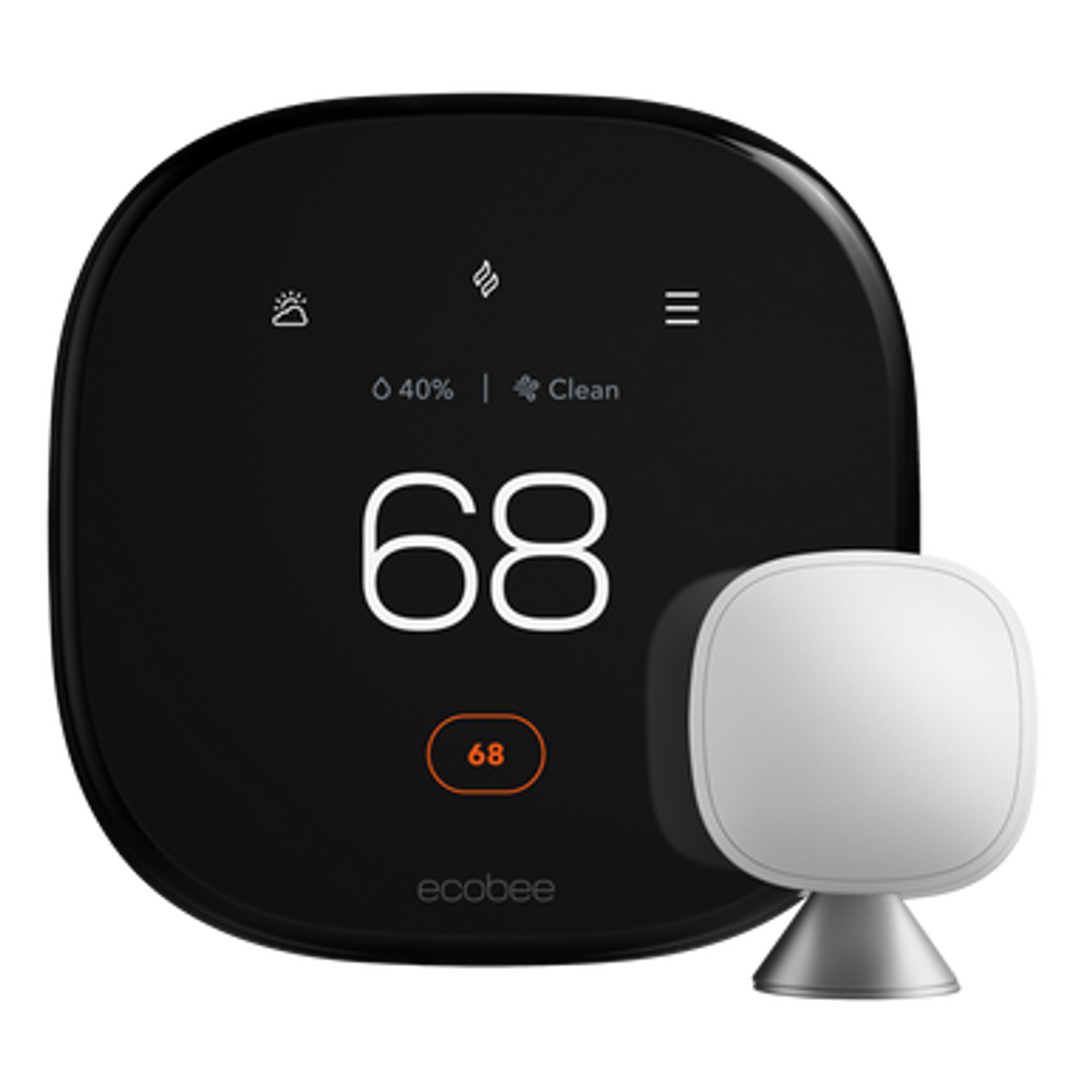 ecobee Smart Thermostat Premium set to 68° heat ecobee Smart Thermostat Premium set to 68° heat