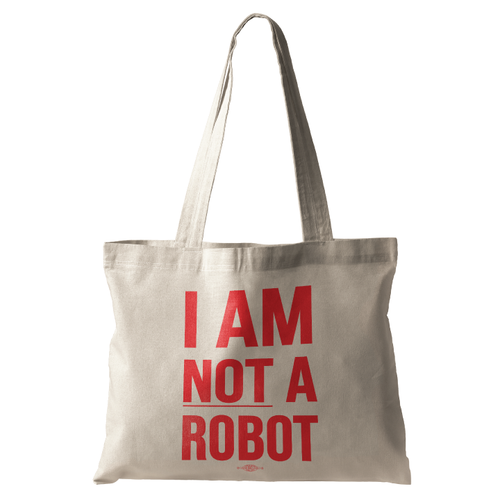 I Am Not A Robot (Natural Canvas Tote)