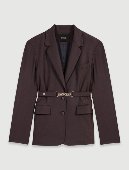 Belted suit jacket - Brown