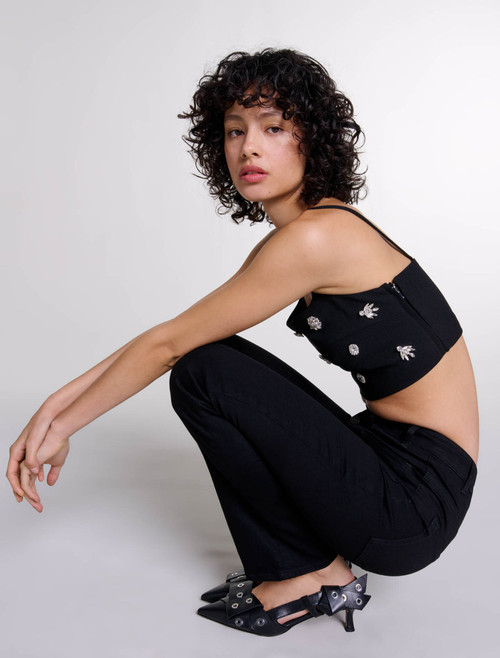 Flared high rise jeans - Black