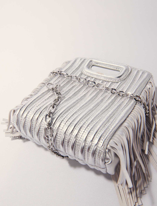 Metallic quilted leather M Mini bag - Silver