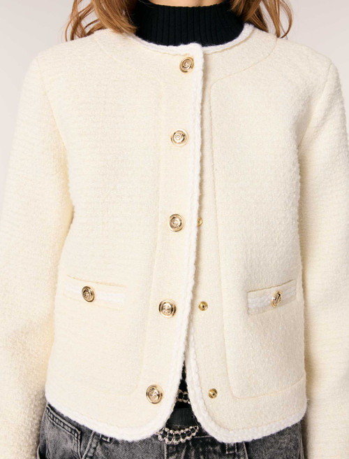 Short tweed jacket - Ecru
