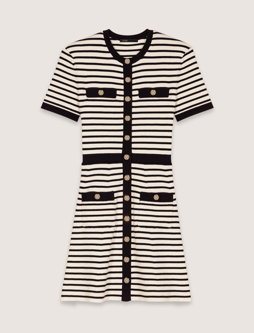 Rib knit short dress - Navy Rib knit short dress - Navy