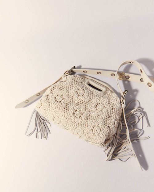 Crochet knit mini Miss M bag - Ecru Crochet knit mini Miss M bag - Ecru