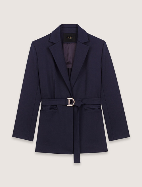 Suit jacket with pleated back - Navy