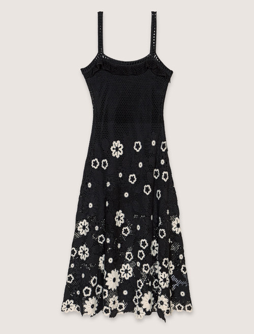 Floral crochet maxi dress - Black Floral crochet maxi dress - Black