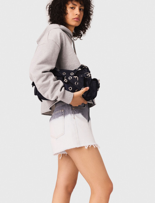 Embroidered logo crop sweatshirt - Grey