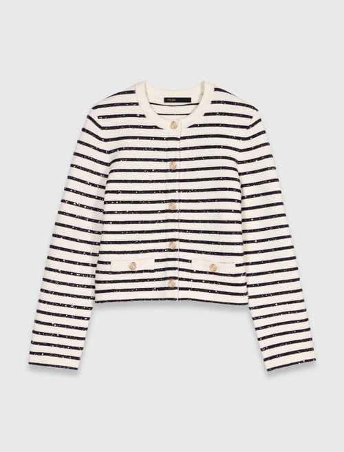 Wool cardigan with snaps - White