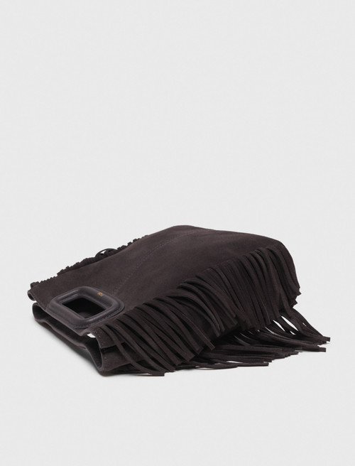 M bag in suede leather - Grey