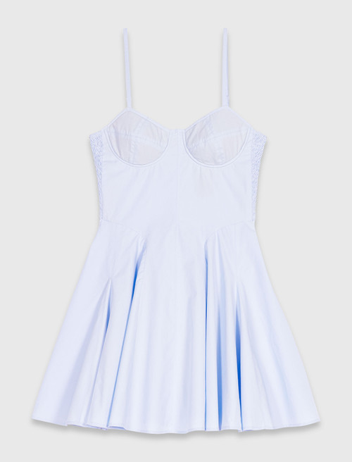 Short cotton babydoll dress - Blue