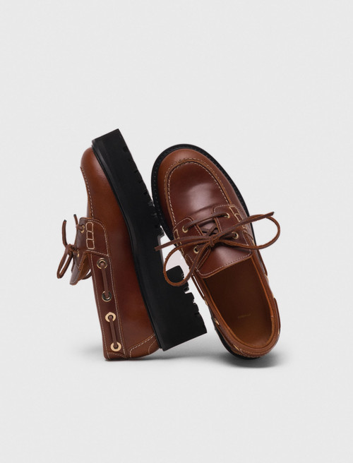 Boat shoes with chunky sole - Brown