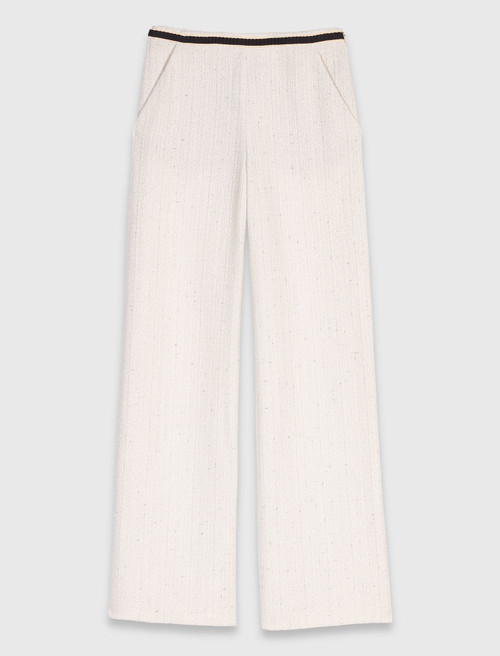 Tweed effect trousers - Ecru