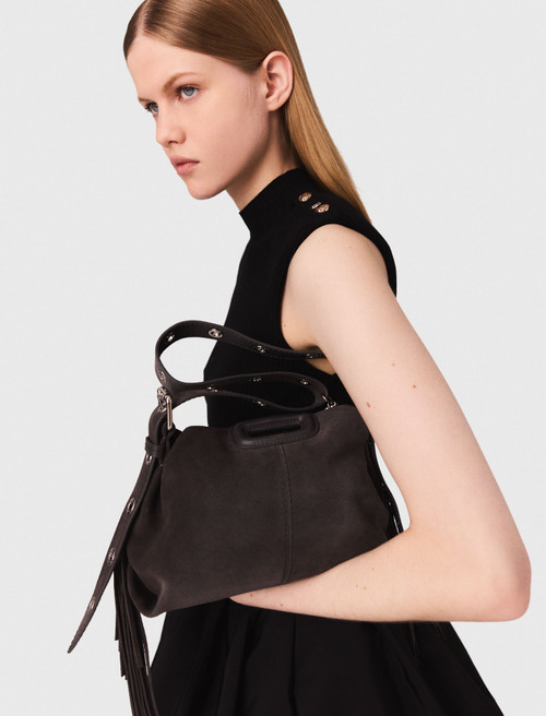 Short mesh and taffeta dress - Black Short mesh and taffeta dress - Black