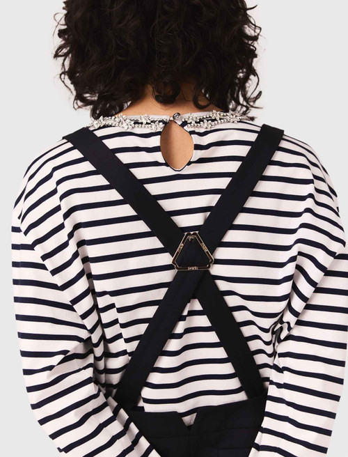 Pinafore strap dress - Navy