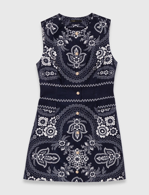 Patterned shift dress - Navy