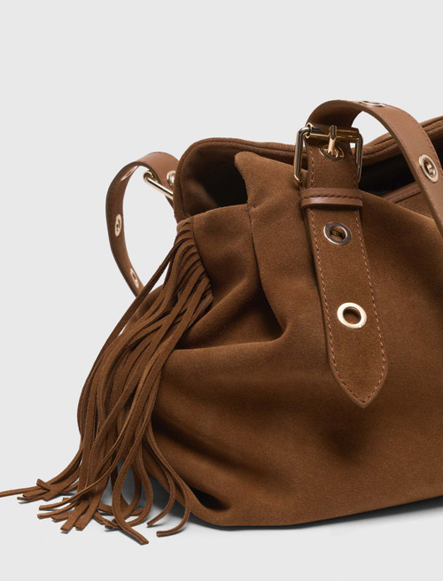 Suede Miss M XL bag - Camel