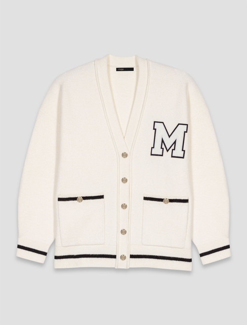 Long cardigan with embroidery - Ecru