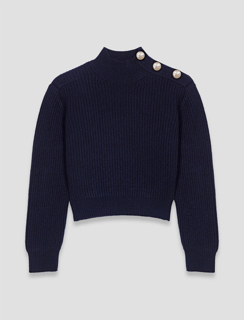 Wool roll neck jumper - Navy