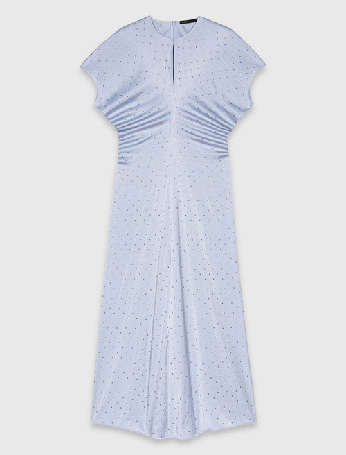 Studded satin maxi dress - Blue