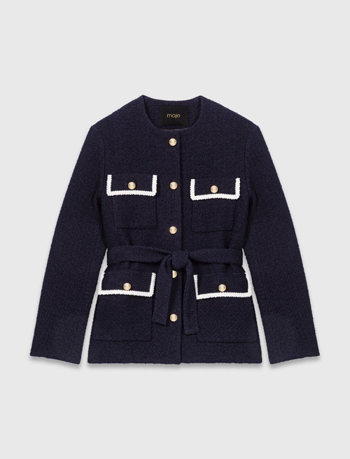 4 pocket tweed jacket - Navy