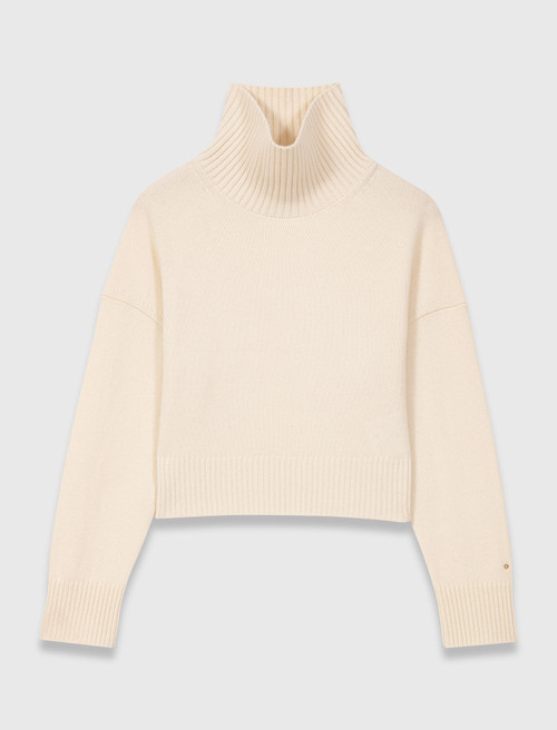 High neck cashmere jumper - Ecru
