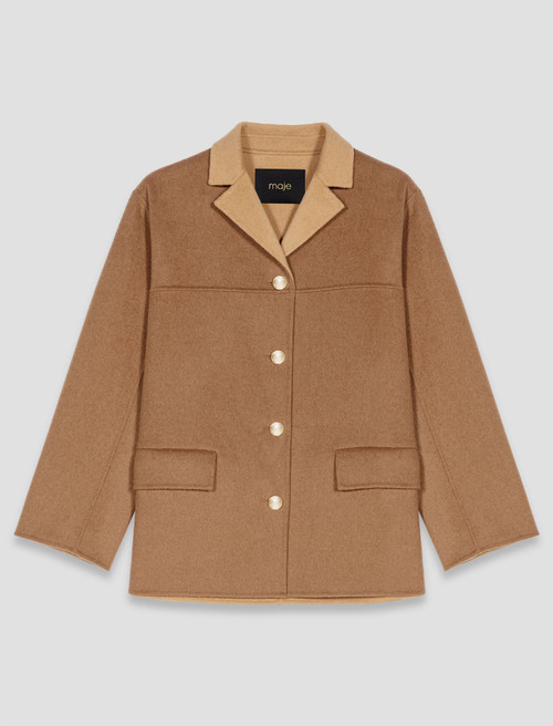 Double faced mid length coat - Brown