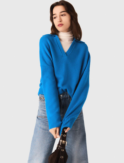 Wool blend cardigan - Blue Wool blend cardigan - Blue