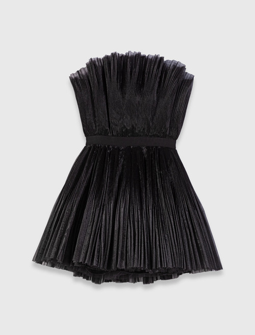 Tulle and organza bustier dress - Black