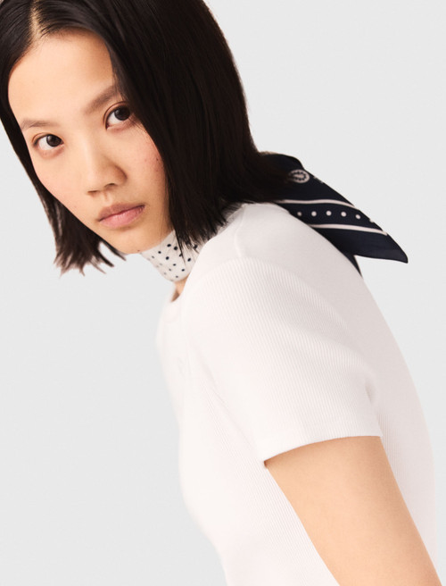 60x60 silk print bandana - Navy