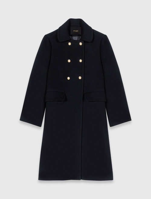Long wool blend coat - Black