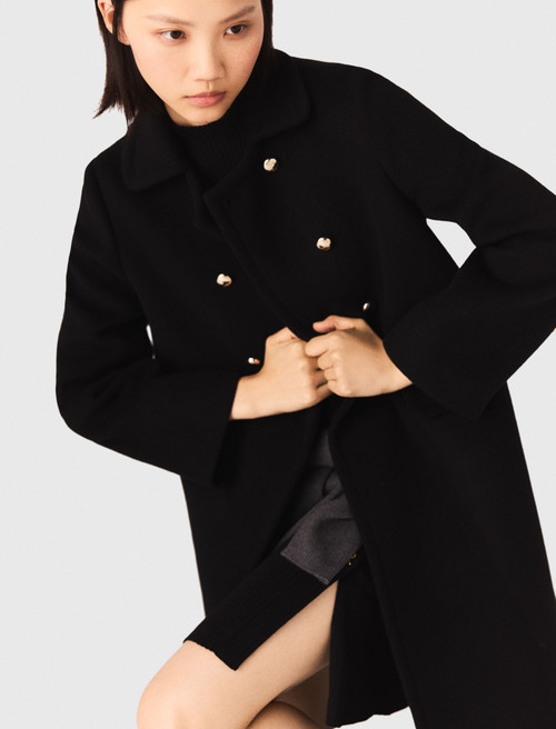 Long wool blend coat - Black