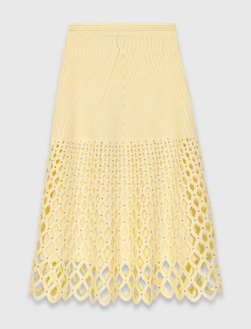 Crochet skirt with removable lining - Yellow
