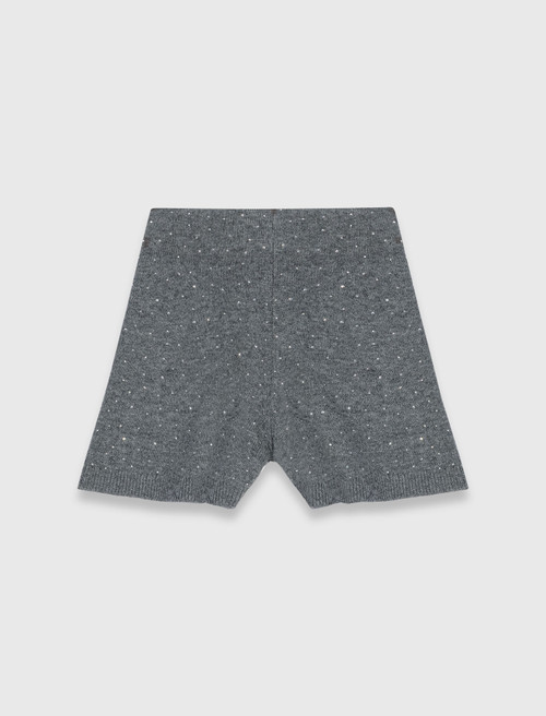 Knit shorts with rhinestones - Grey