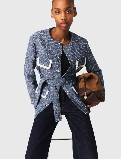 4 pocket tweed jacket - Blue