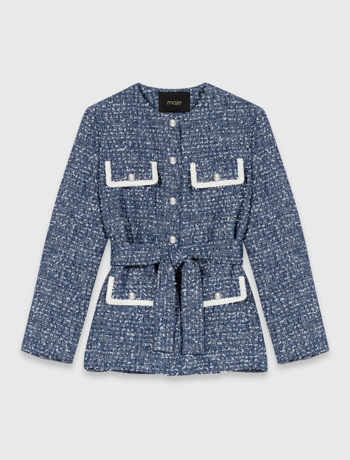 4 pocket tweed jacket - Blue