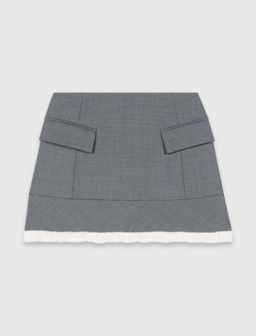 A line poplin skirt with band - Grey