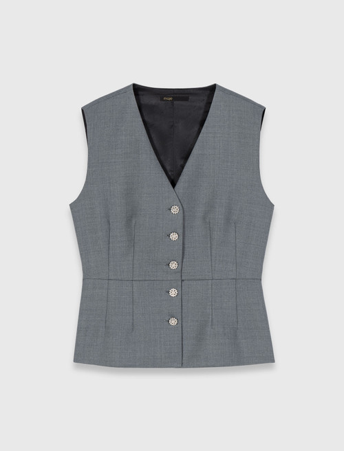 Jewel button tailored jacket - Grey