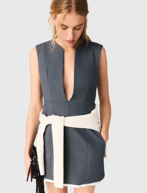 Layered effect tailored dress - Grey
