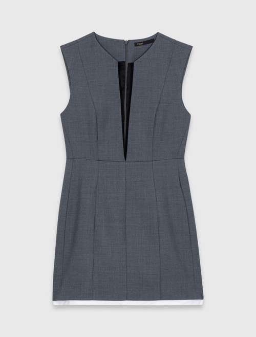 Layered effect tailored dress - Grey